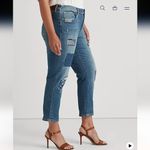 Ralph Lauren Lauren Patchwork Relaxed Tapered Jean Bluestone Wash Women's Size 2 Photo 4