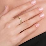 Boutique 14k Gold Filled S925 V Shaped Curve Band Ring, Size 6 Photo 1