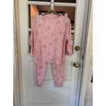 Cynthia Rowley Pajama Set Women's Medium Long Sleeve Pink Floral Drawstring Photo 1