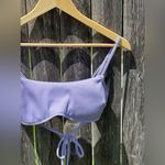 Hollister  co-ord rib skinny wrap scoop bikini top in lilac Photo 3