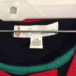 Ugly Christmas Sweater bowtie holly Large L Jolly black green red stretch Photo 3