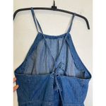 ASOS Lightweight Soft Denim Halter Slip Dress Criss Cross Straps EUC Sz 12 Mini Photo 3