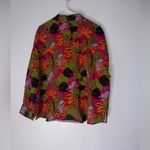 C&C California c c california 1X‎ Collar Button Down Linen Colorful Palm Leaf Jungle Print Photo 1