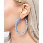 8 Other Reasons Hoop Earrings in Silver Denim One Size Womens Jean Jewelry Photo 6