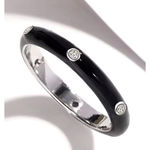 Boutique Pave Diamond Black & White Stackable Ring | 925 Sterling Silver‎ Enamel Photo 1