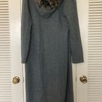 Grey Hooded Long Coat Gray Size M Photo 2