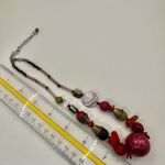 Pink beaded coral abalone necklace Photo 5