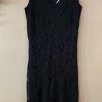Laura Ashley Vintage Laura Ashely Black Lace Sleeveless V-neck Maxi Cocktail Dress Size 6 Photo 5