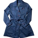 Vintage 70s Navy belted trench coat Made in USA Blue Photo 0
