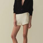💕DOEN Avon Short Ultra High Rise Cuffed Hem Sailor Shorts Magnolia Ivory 6 NWT White Photo 4