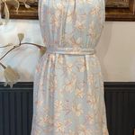 Gilli Floral Sleeveless Belted Halter Style Dress Blue Feminine Size XS 💛🍄 Photo 0