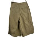 Shuttle Notes Pants Olive Green Pleated High Waist Cropped Wide Leg Womens Size 28 Photo 2