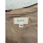 Anthropologie Ruth Embroidered Polka Dot Ribbon Pleated Hem Straight Skirt Black Women Size 10 Photo 5