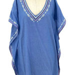 Shoshanna Swimwear Chambray Embroidered Tasseled Caftan Coverup One Size Photo 0