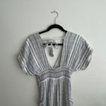 l*space Striped Jumpsuit‎ V-Neck Tie Back Pockets Casual Summer Romper Photo 9