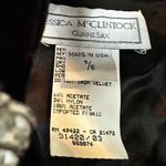 Jessica McClintock Vtg Gunne Sax  Black Velvet Maxi Dress Formal WhimsiGoth 5/6 Photo 4