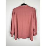 Adrienne Vittadini Women's XL Pink Textured Metallic Stripe Button Up Blouse Photo 1