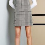 Theory  Adraya Shift Dress Plaid Houndstooth Black White Photo 0