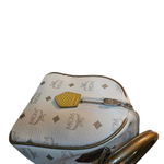 MCM  Visetos Lion Patchwork Boston Bag White Gold Leather Trim Satchel Photo 1