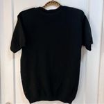 Vintage sequin short sleeve cotton sweater Black Photo 2
