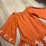 JUAN DE‎ DIOS Mexico Lindo Linen Mini Dress Embroidered SIZE XS Terracotta Orange Photo 9