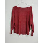 Womans Villa Milano Red Silver Long Sleeve Pullover Oversized Sweater XL NWT Photo 1