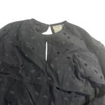 Evan Picone Evan-Picone Silk Blouse Long‎ Sleeve Keyhole Neckline Black Diamond Pattern 8 Photo 2