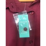 Maurice's  Button Front Blouse Maroon Burgundy Knot Front Long Sleeved Women's XL Photo 6