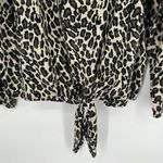 easel  Oversized Leopard Print Sweater Tie Front Drop Shoulder Slouchy Size L Photo 4