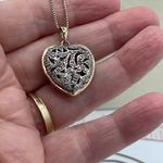 Boutique Puffy heart 2 sides cut out design sterling silver Vermeil . Photo 2