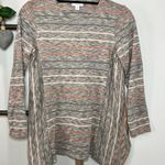 J.Jill Pure Jill Marbled Heather Striped Gray Peach Knit Tunic‎ Shirt Size Small Petite Photo 0