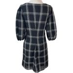 Free People  Miss Molly Plaid Puff Sleeve Mini Dress Black White Size 0 Photo 5