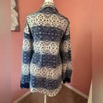 Vintage B.U.M. snowflake pattern grunge oversized button down fleece sweater M Blue Size M Photo 1