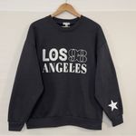 Orange Kiss  Crewneck Sweatshirt Women M Terry Embroidered Los Angeles 98 Grey Photo 9