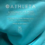 Athleta  Accelerate 7/8 Tights, Turquoise Leggings, Size XL Photo 3