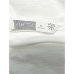 Athleta  T-Shirt V-Neck Embroidered Stitching Short Sleeve Tee Shirt‎ White XS Photo 1