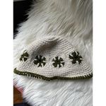 Lord &Taylor Handcrafted Crochet Bucket Hat with Floral Design Green Photo 2