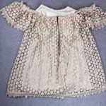 Tularosa  Amelia Cream Lace Off The Shoulder Babydoll Mini Dress Boho Floral M Photo 4