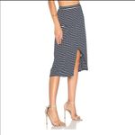 Lovers + Friends Take Me Away Wrap Midi Skirt in Nautical Navy Stripe Sz Medium Photo 1