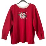 Vintage Classic Elements Embroidered Snowman Family Red Sweatshirt. SZ. 24/26W Photo 0