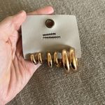 Urban Outfitters  Gold Chubby Hoop 3 Set Multi Size Earrings Photo 1