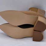 Women's Ankle Boots Size 6 Brown Sock Booties Chunky Heel Pointed Toe Casual Photo 4