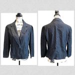 Cynthia Rowley Denim Chambray Blue Jean Blazer Jacket Size XL Polka Dot Preppy Photo 9