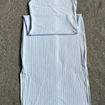 stretchy New Blue Ribbed Halter Backless‎ Bodycon Dress Tie Waist US XS/S Photo 5