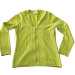 Title Nine womens medium yellow full zip sweater flaw long sleeve cardigan neon Photo 0