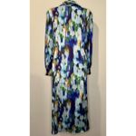 Misook  Watercolor Print Bracelet Sleeve Midi Shirt Dress Size XS EUC!!! Photo 3