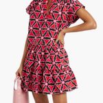 Saloni Ashley Mini Dress Size 2 NWT Gathered Cotton Poplin Summer Tiered Pink Photo 0