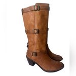 Frye Carmen 3 Strap Saddle Mid Calf Leather Boots 8.5 Photo 4