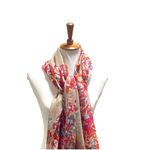 Boutique Floral Blanket Scarf Beige One Size Photo 2