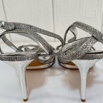 Nine West Sparkling Silver Strappy Heels Photo 3